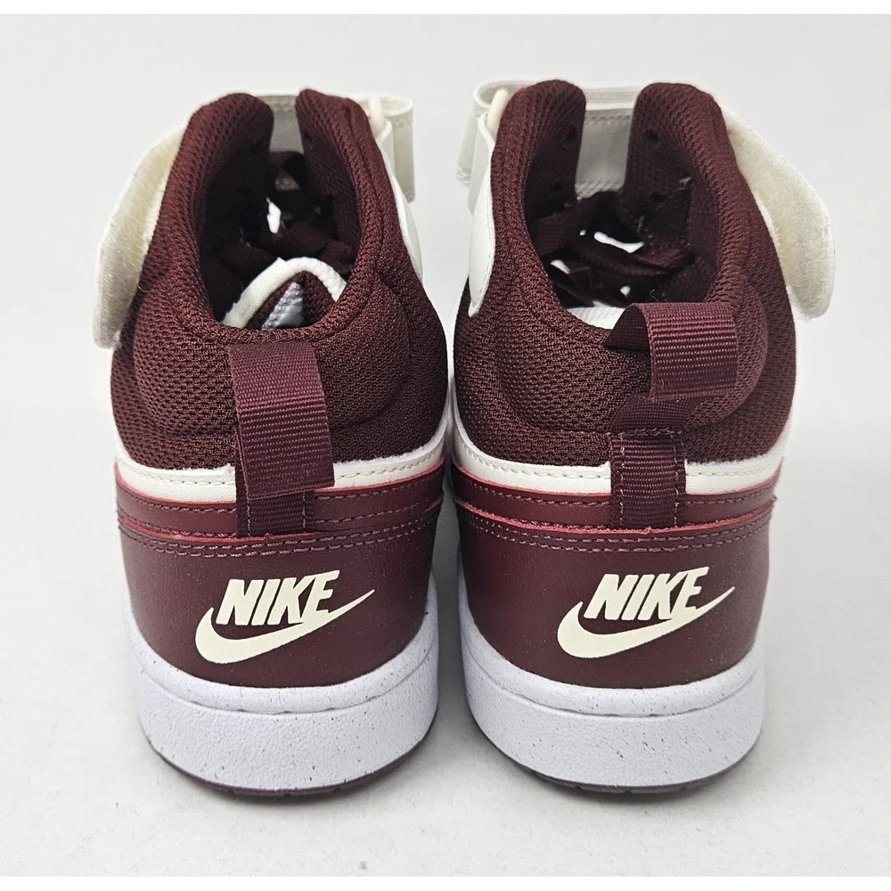Nike Court Borough Mid 2 Boy's Sneakers Pearl White/Team Red Size 4.5 Y NEW!
